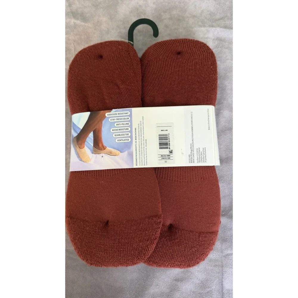 Pair of Thieves SuperAir Cushion No Show Socks 6 Pack Rust NWT Men 6-12